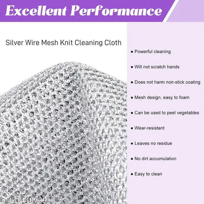 Kitchen Towel Multipurpose Wire Dishwashing Scrubber for Wet and Dry